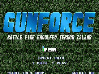 Gunforce - Battle Fire Engulfed Terror Island (World) Title Screen